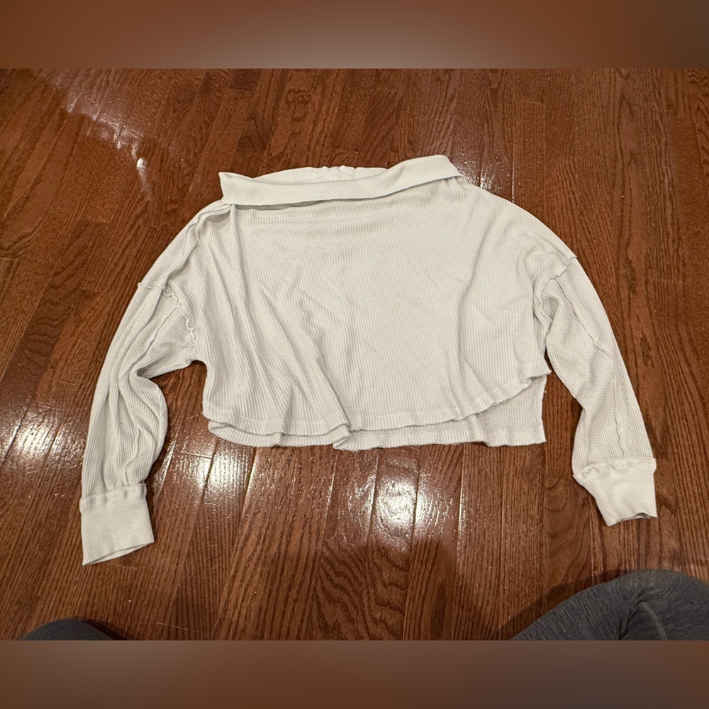 We the Free  Cropped Long Sleeve Top, off the shoulder. 
Size m